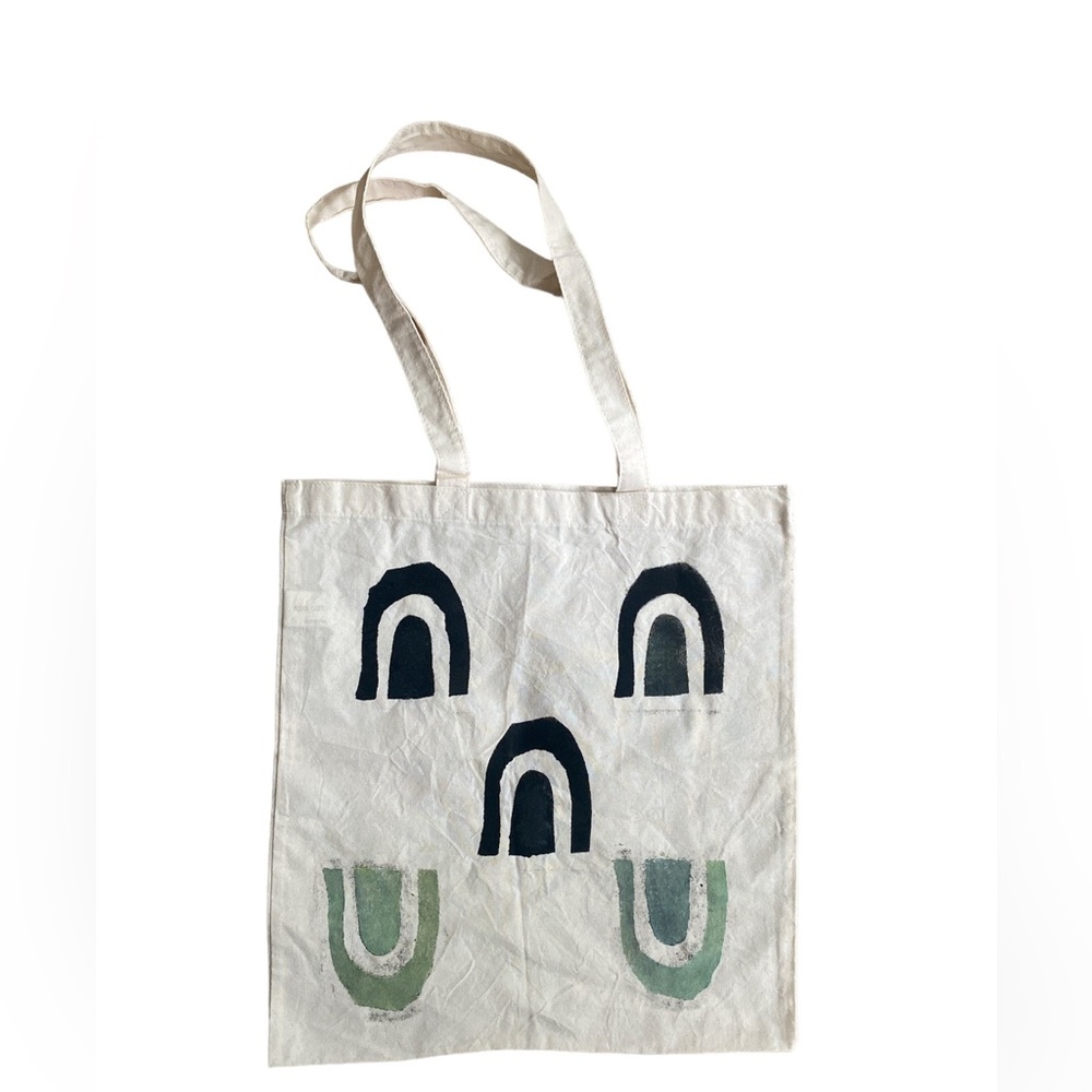 Rainbow print tote
